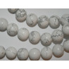 Perle Howlite blanche ronde 12mm. La perle