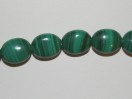 Perle Malachite pastille ovale 10mm. La perle