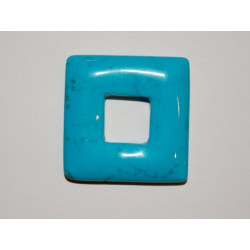 Donut Howlite bleue carré 28mm. La pièce