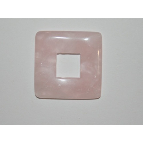 Donut Quartz rose carré 28mm. La pièce