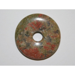 Donut Unakite 30mm. Pièce unique