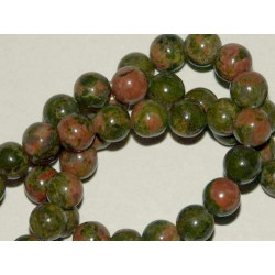 Perle Unakite ronde 8mm. La perle