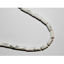 Perle Howlite blanche cylindre 7mm. La perle