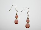 Boucles d'oreilles Rhodochrosite et Pyrite. La paire