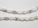 Perle Howlite blanche olive grain de riz 6mm. La perle