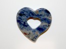 Perle Sodalite pendentif coeur 30mm. Pièce unique