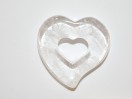 Perle Cristal de Roche pendentif coeur 30mm. La pièce