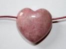 Perle Rhodonite coeur 30mm. Pièce unique