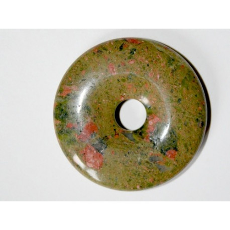 Donut Unakite 40mm. Pièce unique