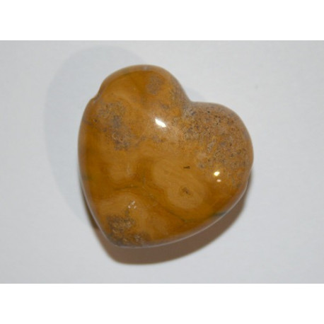 Perle Mokaïte coeur 25mm. Pièce unique