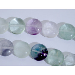 Perle Fluorite pastille 14mm. La perle