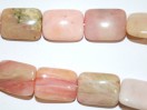 Perle Opale rose rectangulaire 20mm. La perle