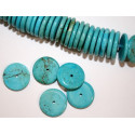 Perle Howlite bleue rondelle 18mm