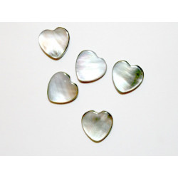 Perle Nacre grise coeur 15mm. La perle
