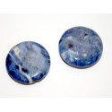 Perle Sodalite pastille 25mm. La perle