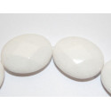 Perle Jade blanc olive facettée 20 x 15mm. La perle