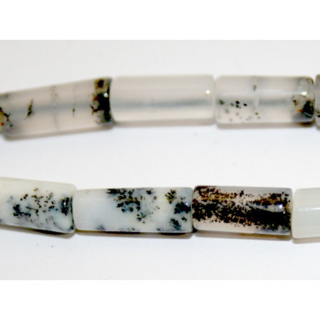 Perle Agate dendrite cylindre 8 à 10mm. La perle