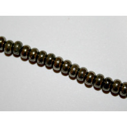 Perle Pyrite bouton 4mm. La perle