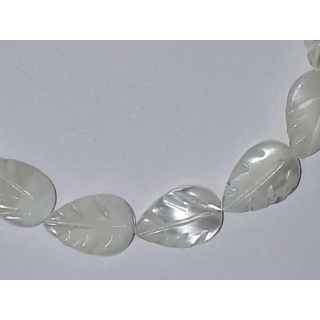 Perle Nacre feuille 14mm. La perle