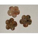 Perle Calcédoine rose fleur 25mm. La perle