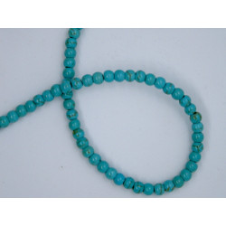 Perle Turquoise bouton 4mm. La perle