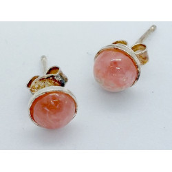 Puces Rhodochrosite sertie sur argent