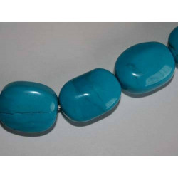 Perle Howlite bleue olive 20mm. La perle