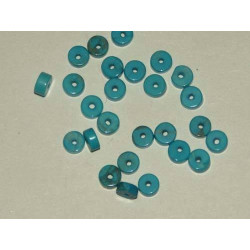 Perle Howlite bleue bouton 4mm. La perle