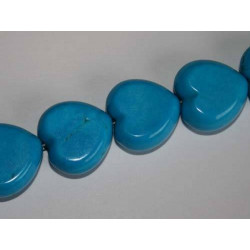 Perle Howlite bleue coeur 20mm. La perle