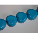 Perle Howlite bleue coeur 20mm. La perle