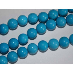 Perle Howlite bleue ronde. La perle