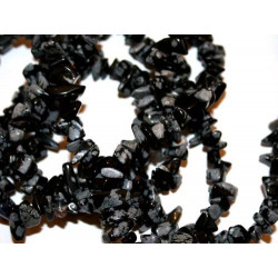 Perles Obsidienne neige rocailles chips