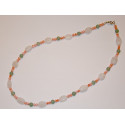 Collier Corail Aventurine et Pierre de Lune. Pièce unique