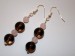 Boucles d'Oreilles Quartz fumé et Quartz rose. Pièce unique boucles d'oreilles