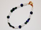Bracelet enfant  Azurite et Cristal craquelé. Pièce unique