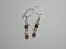 Boucles d'Oreilles Oeil de Tigre et Citrine. Pièce unique
