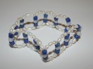 Bracelet Lapis Lazuli, Calcédoine et Perle d'eau douce. Pièce unique