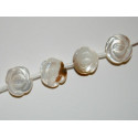 Perle Nacre fleur 13mm. La perle