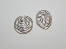 Perle intercalaire boule spirale argentée 16mm. La perle