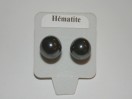 Boucles d'oreilles puces Hématite sur argent . La paire