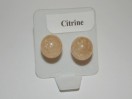 Boucles d'oreilles puces Citrine sur argent . La paire