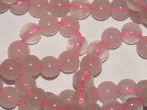 Perles Quartz rose Ronde 6 mm. Le lot de 10