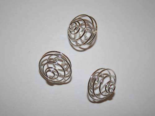 Perle d�corative spirale argent� 16mm. La perle