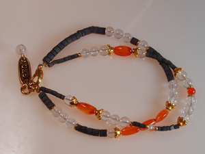 Bracelet CORNALINE / CRISTAL DE ROCHE